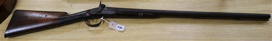 A percussion cap double barrel shotgun length 114.5cm